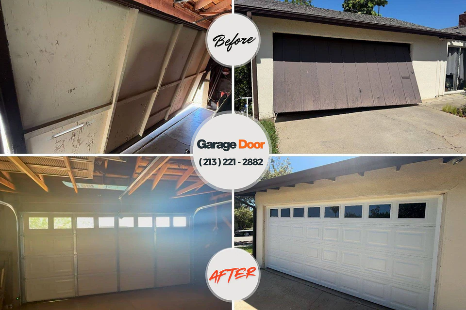 Before and after: garage door repair Winchester, OH